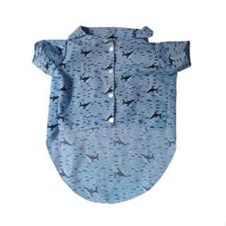 Camisa de Botões Azul Baleias Para Pets Cachorro Gato - 1 Unidade em Oferta na Shopee