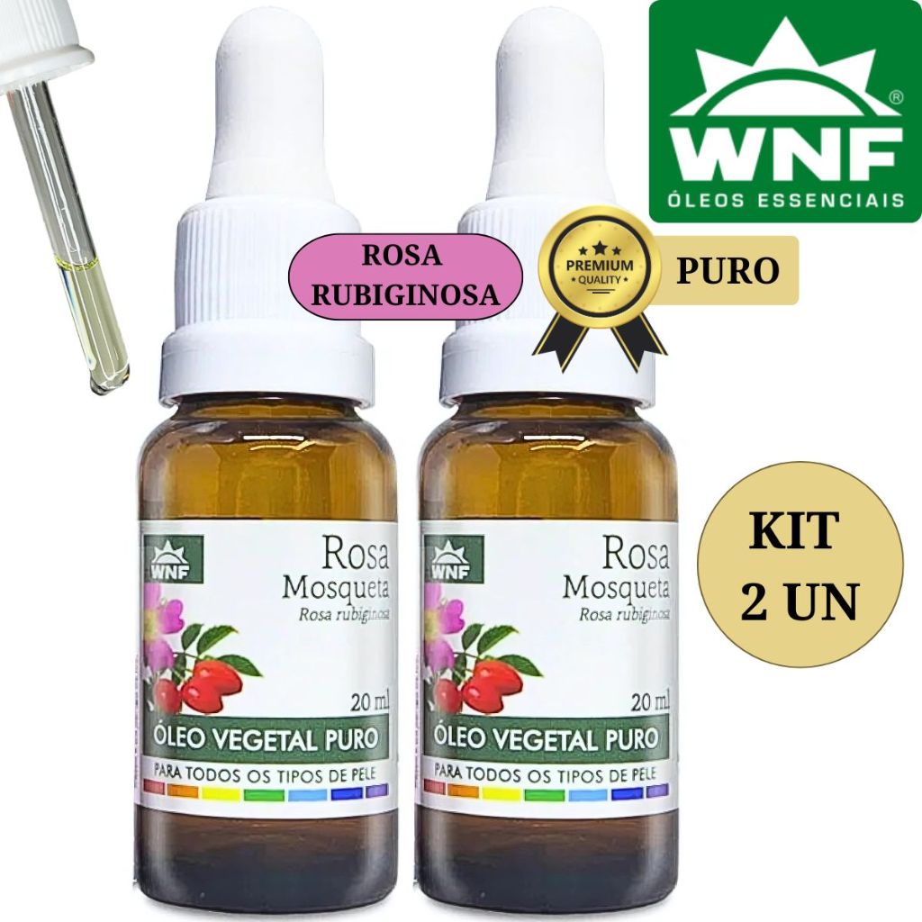 Kit 2x Rosa Mosqueta 100% Puro Rubiginosa Clareador Facial em Oferta na Shopee