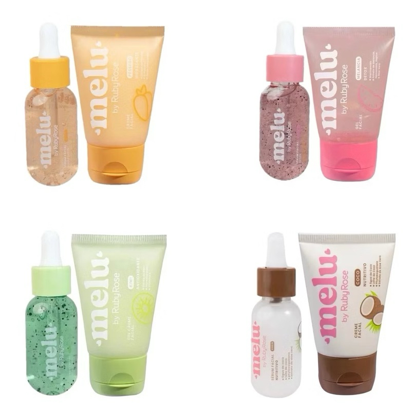 Kit Sérum + Creme facial Melu by Ruby Rose com 2 un ou Avulso