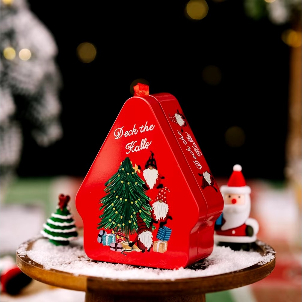 Enfeite para Árvore de Natal - Caixa de Presente de Metal - Pendente Natalino p/ Doces Lembrancinhas