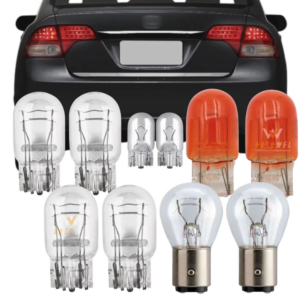 Kit Lâmpadas Lanterna Traseira Honda Civic 2002 2003 2004 2005 2006 2007 2008 2009 2010 2011 2012 2013 2014 2015 2016 em Oferta na Shopee