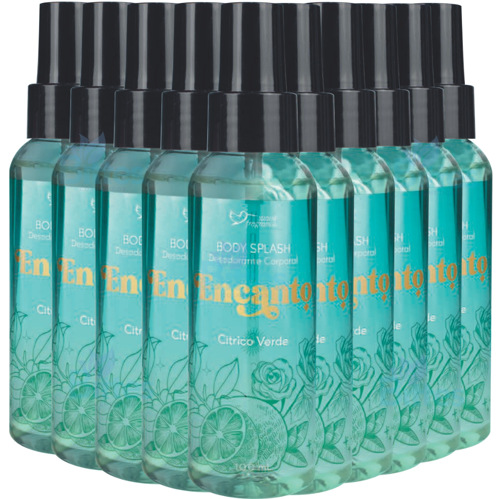 10 BODY SPLASH ENCANTO SUAVE FRAGRANCE COSMÉTICOS CORPORAL CÍTRICO VERDE