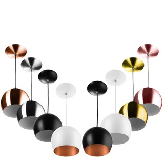 Lustre Pendente Bola Pequena Aluminio 15cm Várias Cores