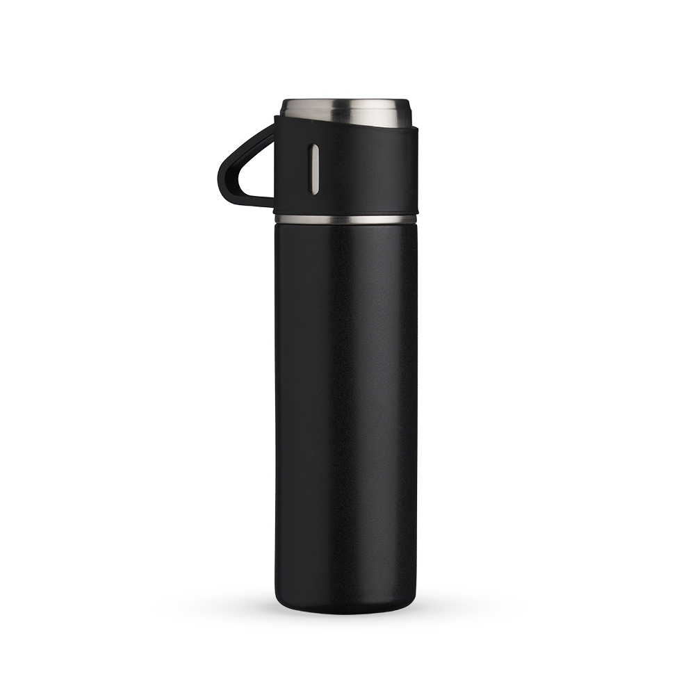 Garrafa Térmica Inox 450ml C/Tampa Caneca Base Antiderrapante Academia Fitness