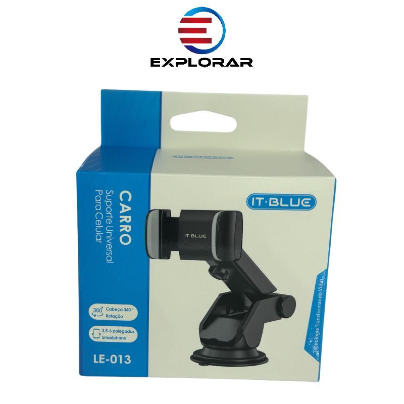 Detalhes do Suporte Para Celular Veicular Gps Automotivo Universal Com ventosa It-blue Le-013