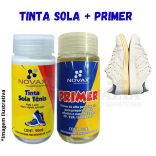 Tinta Sola Novax + Primer 90ml pré pintura tênis solado sapato entre sola em Oferta na Shopee