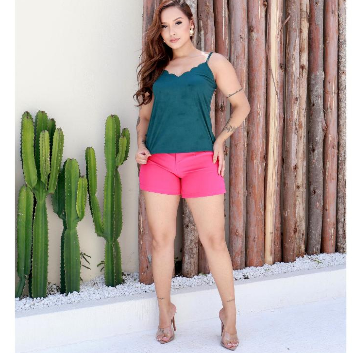 Blusinha de alcinha Verão  feminina suede Elegamte Tendencia em Oferta na Shopee