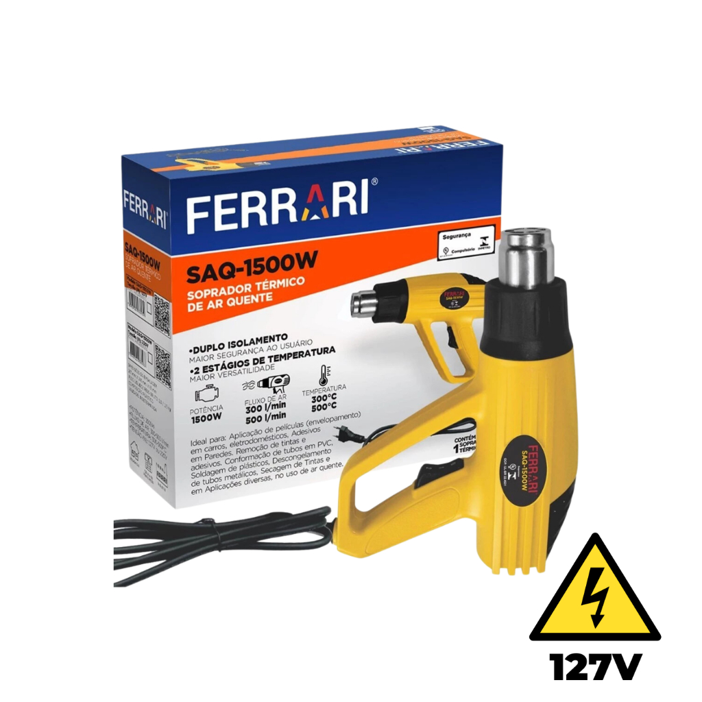 Soprador Térmico Ar Quente 1500w Saq Ferrari em Oferta na Shopee