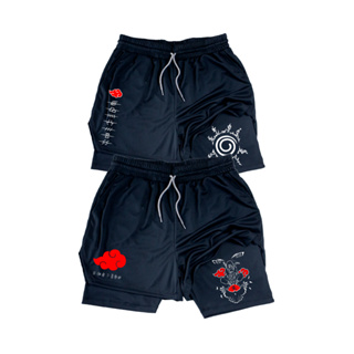 Kit 2 Shorts Dry-Fit Compressão 2 em 1 Esportivo Treino Academia Anime Shippuden Itachi Akatsuki Aldeias Personalizado em Oferta na Shopee
