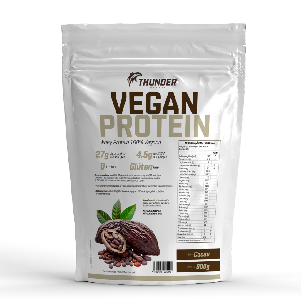 Vegan Protein 900g Thunder - Whey Protein Vegano - 27g de proteína