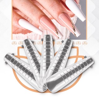 Kit 100 Moldes F1 Transparente Para Unhas Reutilizáveis Bailarina, Amond, Stileto, e Curv…