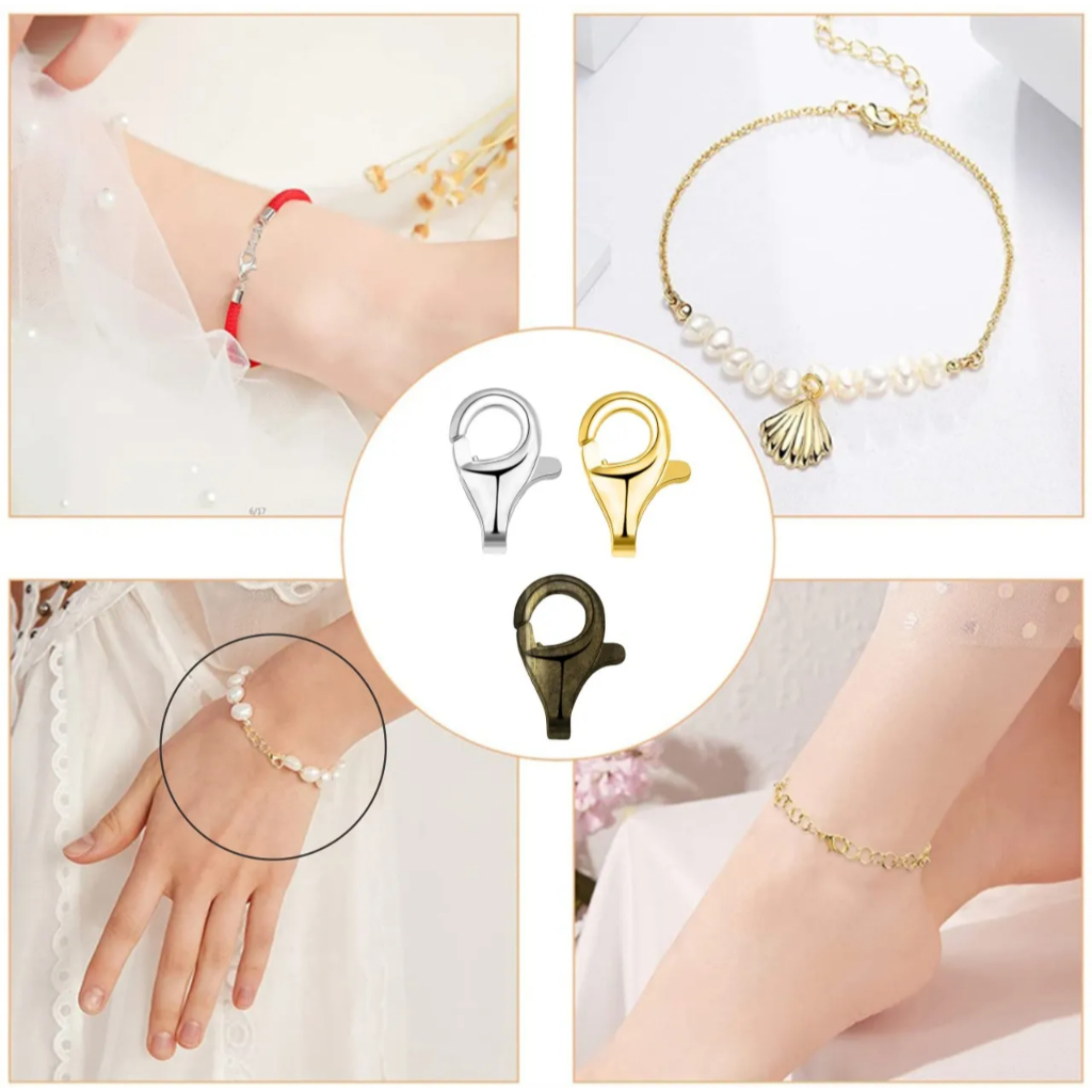 Fecho lagosta Metal 12mm pac 20 und acabamento terminal Bijuteria Artesanato DIY em Oferta na Shopee