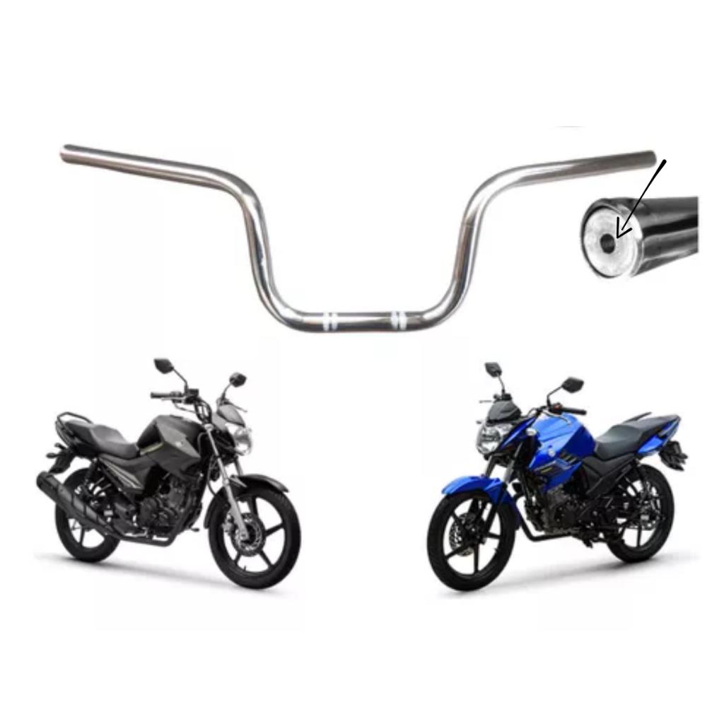 Guidão Moto Factor 125 150 Fazer 150 Preto Fosco Yamaha Com Rosca Interna Manini  Original em Oferta na Shopee