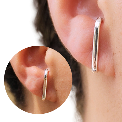 Brinco Ear Hook Liso Delicado Banho a Prata 925 Antialérgico com Garantia