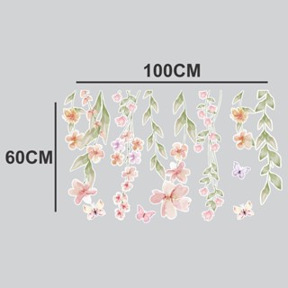 Adesivo de Parede em Recorte sem fundo flores supensas Colorido 100x60cm - GVS DECOR em Oferta na Shopee