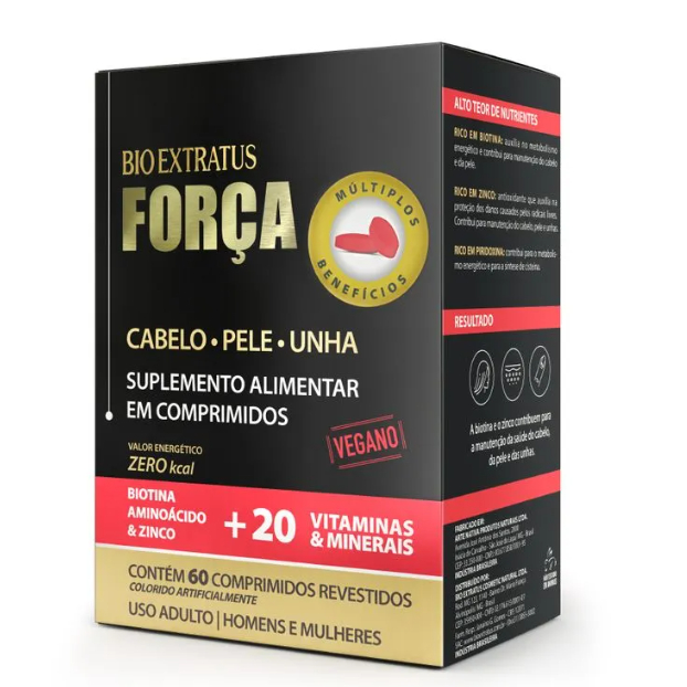 Suplemento Capilar Força com Pimenta Bio Extratus com 60 capsulas