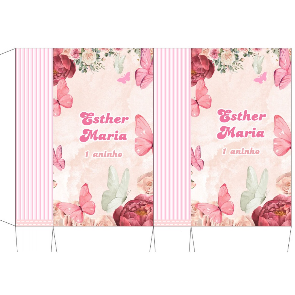 20 mini sacolinha surpresa 10x18 jardim das borboletas lembrancinha aniversário chá de bebê