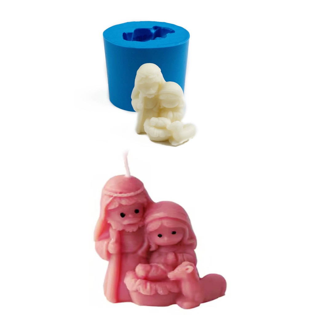Kit 3 Moldes Silicone Presépio Pequeno Para Vela ou Sabonete