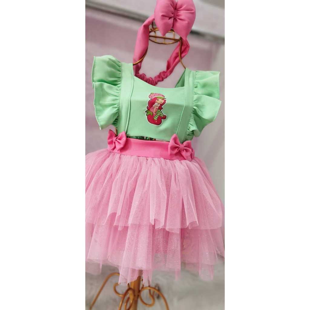 romper moranguinho salopete moranguinho candy