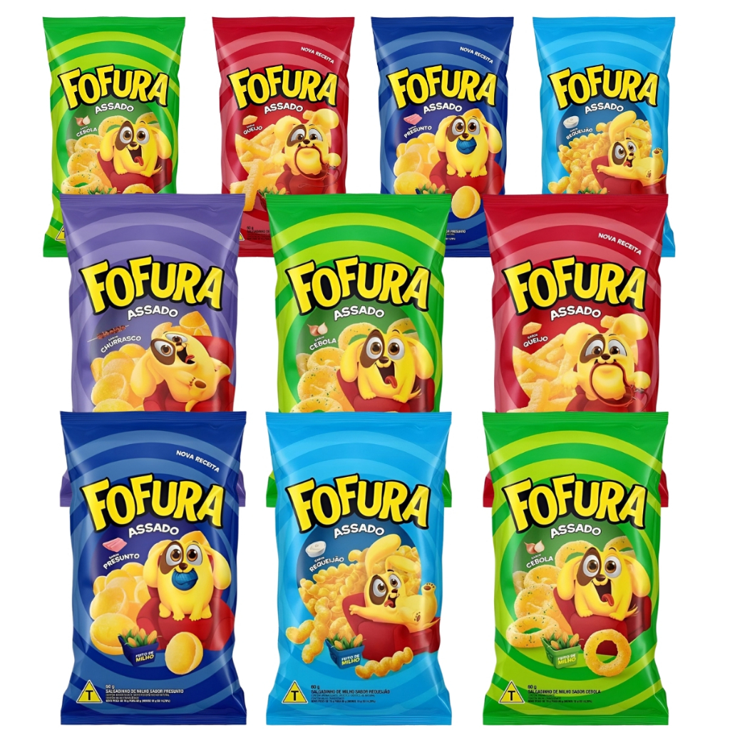Salgadinhos Fofura 60g C/10 Unidades Lucky Salgadinhos Fofura 60g C/10 Unidades Lucky