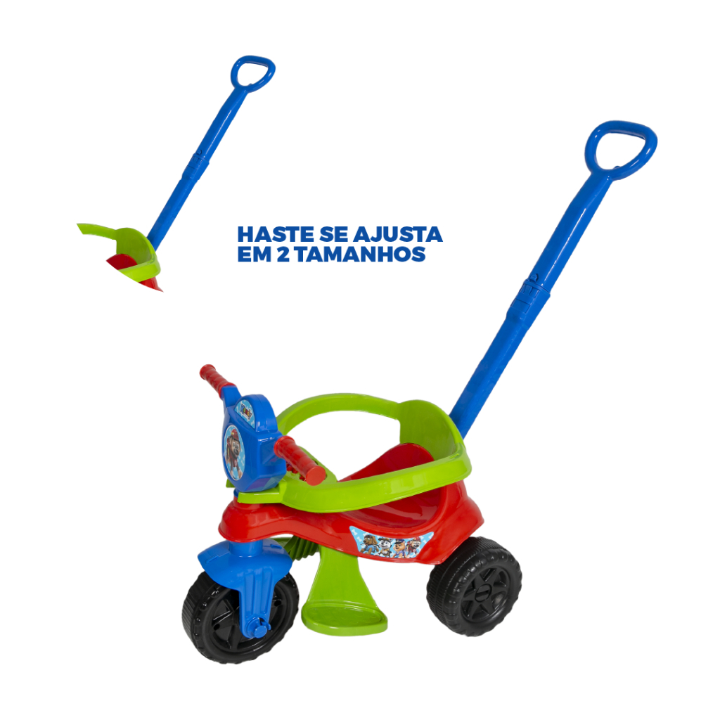 Motoca Triciclo Velotrol Criança 1 ano Infantil Completo Com Pedal Empurrador Protetor - QUEEN SHOP · foto 2