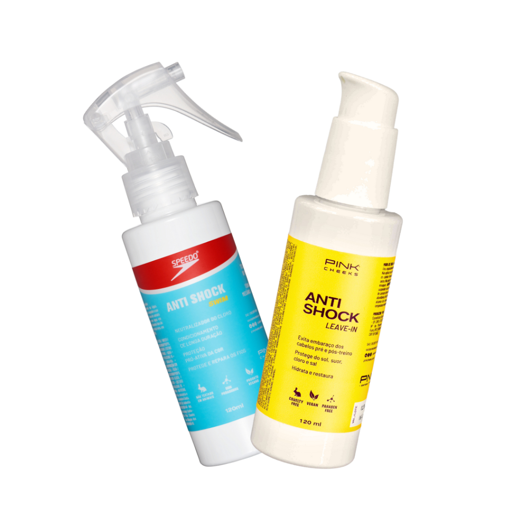 Kit Leave-in PINK CHEEKS - Linha Anti Shock Swim+pre Treino - Beauty