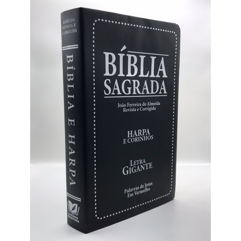 Bíblia Sagrada Tamanho Grande com Harpa Palavras de Jesus em Vermelho Capa dura Papel Preto · foto 2