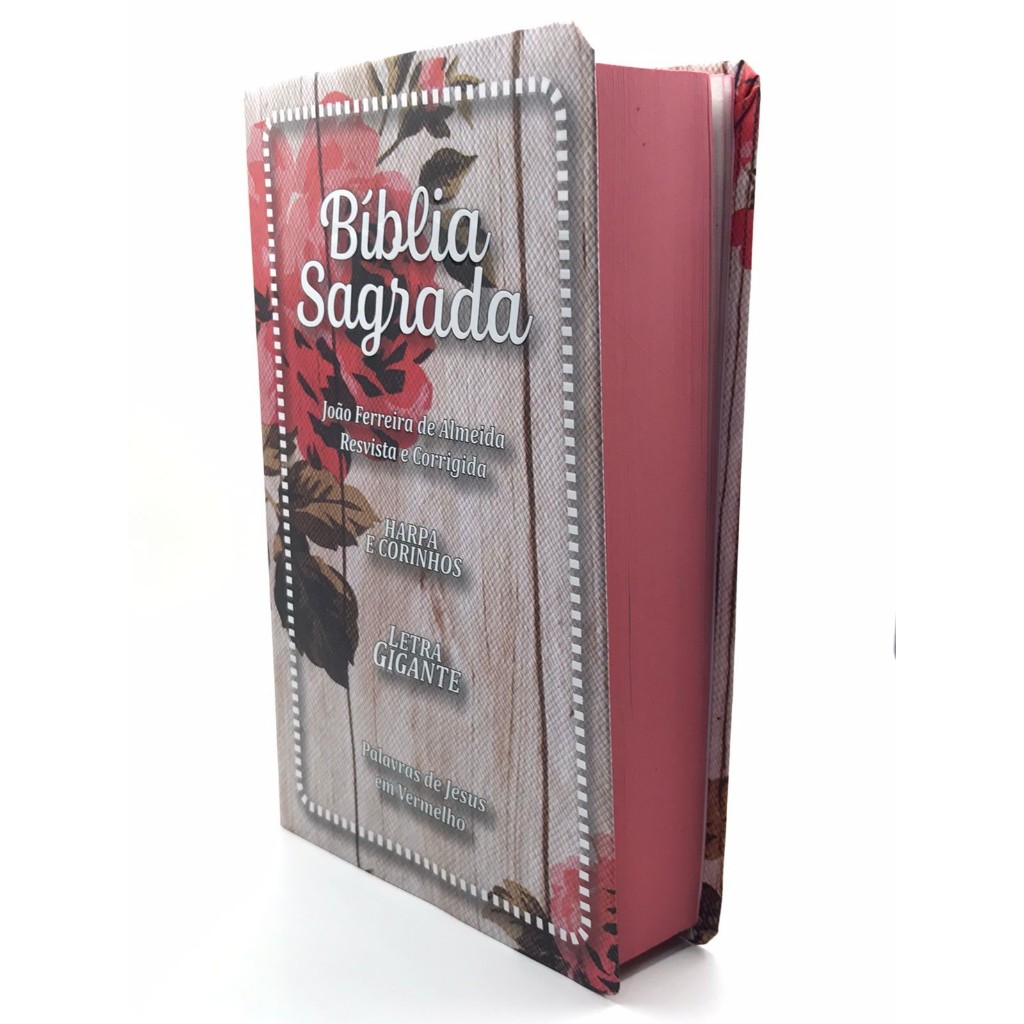 Bíblia Sagrada Tamanho Grande com Harpa Palavras de Jesus em Vermelho Capa Papel Romantic em Oferta na Shopee