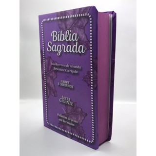 Bíblia Sagrada Tamanho Grande com Harpa Palavras de Jesus em Vermelho Capa Papel Folha Roxa em Oferta na Shopee