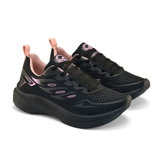 Tenis Feminino Escolar Academia Original FREEDOM Corrida Caminhada Lançamento PRETO ROSE …