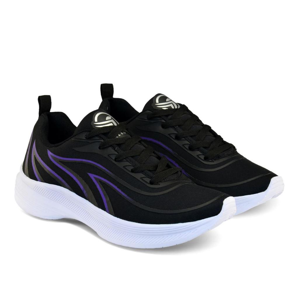 Tenis Feminino Escolar Academia Original FREEDOM Corrida Caminhada Lançamento PRETO LILAS em Oferta na Shopee