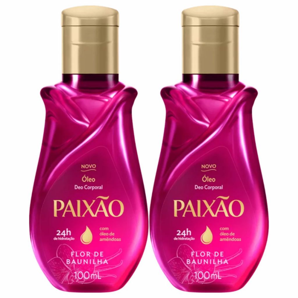 Kit 2 Óleo Deo Corporal de Amêndoas Paixão Flor de Baunilha 100ml