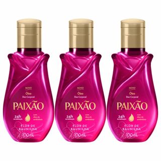 Kit 3 Óleo Deo Corporal de Amêndoas Paixão Flor de Baunilha 100ml