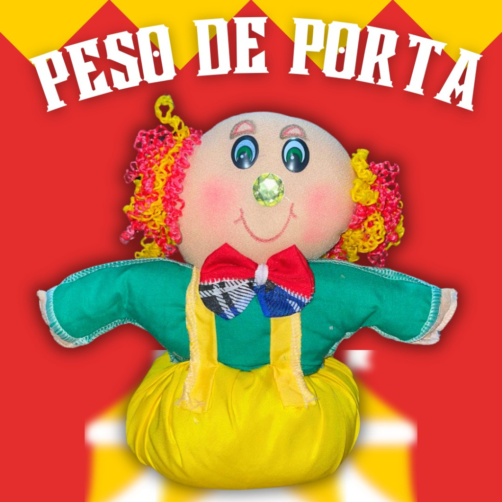 Peso de Porta Palhaço Pesinho para Porta Decorado