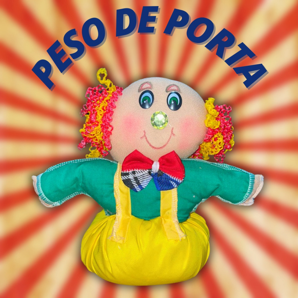 Prendedor Segurador de Porta Palhaço Peso de Porta Prático