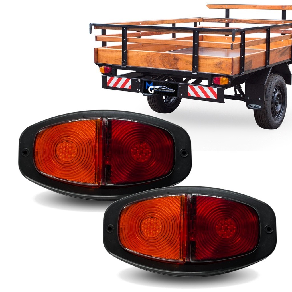 Par Lanterna Canoinha Led Carretinha Reboque Universal sinaleira canoinha led lanterna led canoinha lanterna carroção