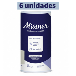Esparadrapo Impermeavel 10cm x 4,5m Branco 6 Unidades Missner em Oferta na Shopee