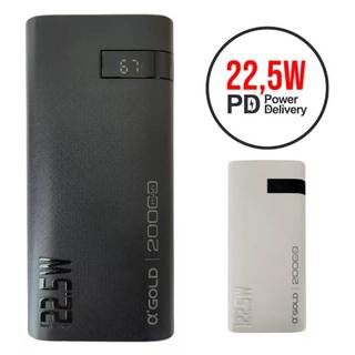 Carregador power bank Turbo PD 22,5W Agold BTE-39 20000 mAh carga rapida