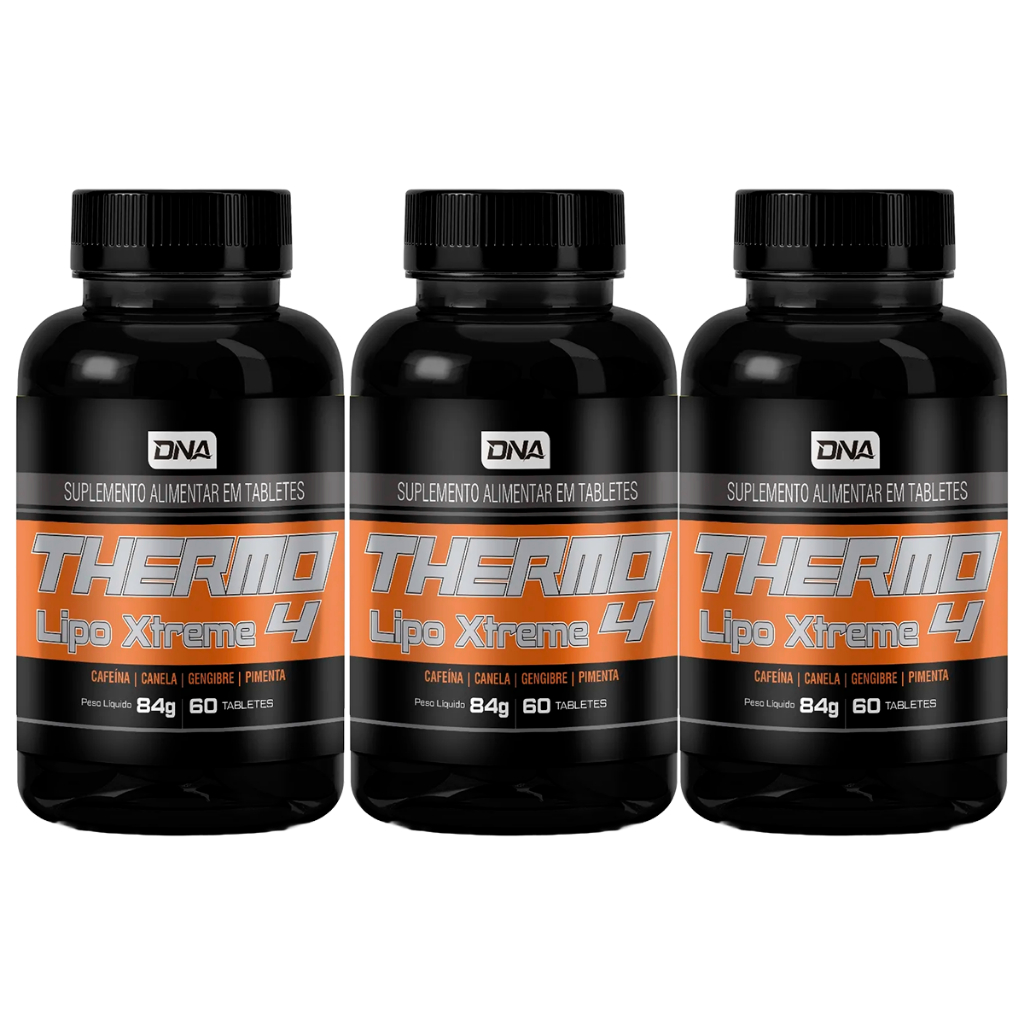 3x Thermo Lipo Xtreme 4 - 60 Tabletes - DNA Suplementos
