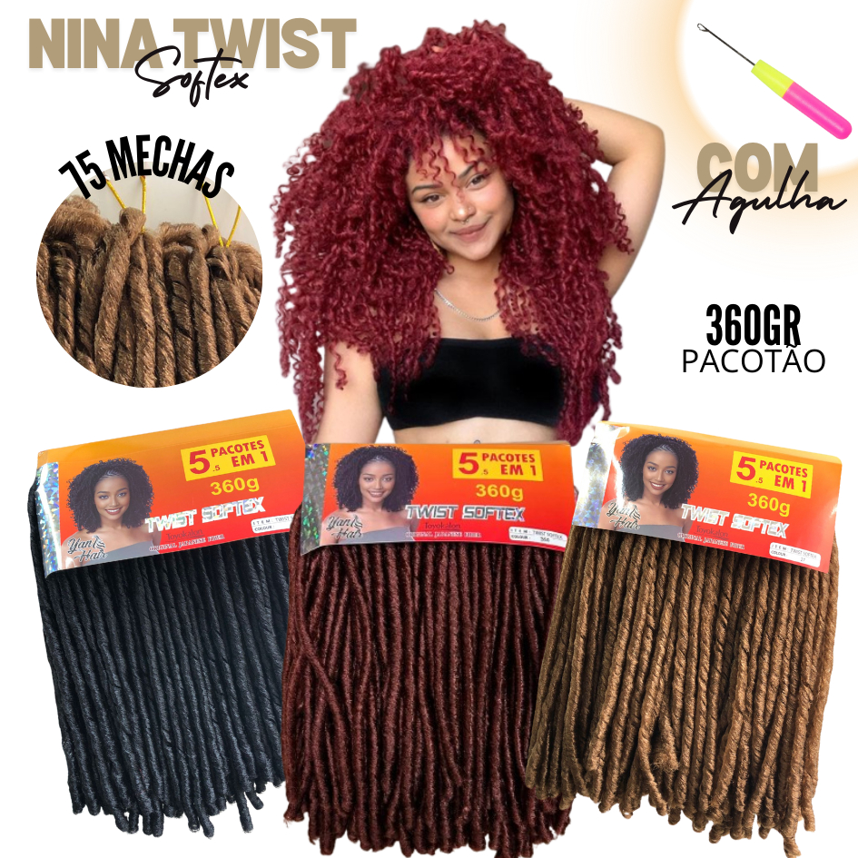 Cabelo Nina Softex Fácil Cuidado 360gr 75mechas Pacotão 5 em 1 Yan Hair em Oferta na Shopee