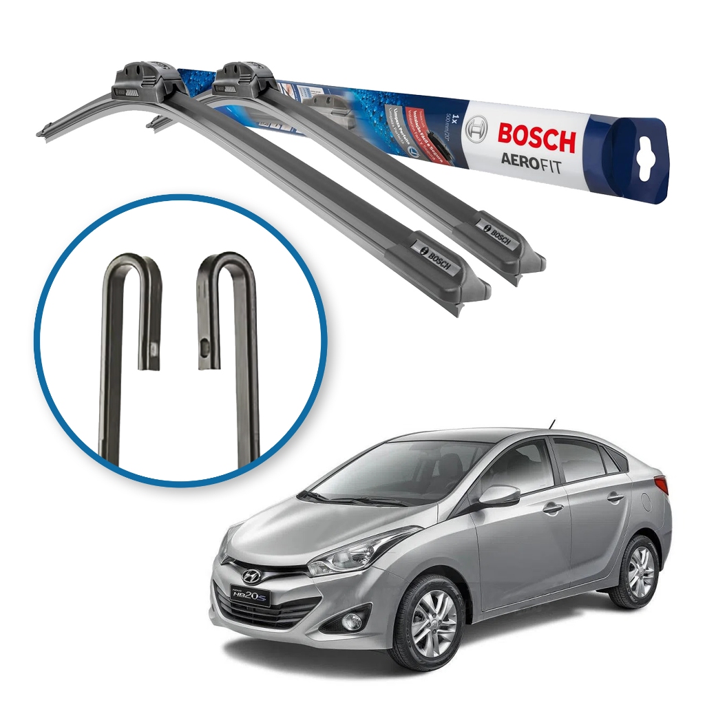 Palheta Limpador Paleta Parabrisa Bosch Hyundai Hb20s 2012 A 2019 em Oferta na Shopee
