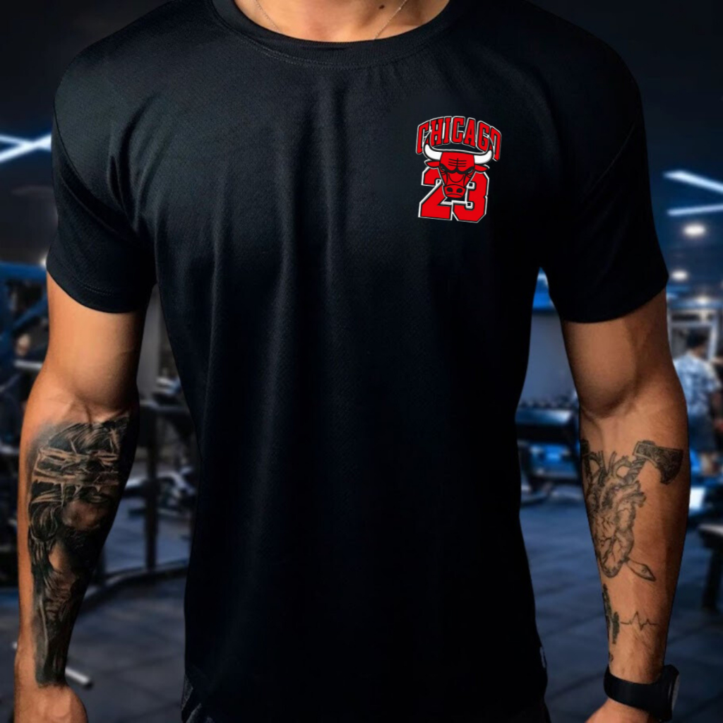 Camisa Dry Fit  Masculina - Modelo Chicago  Academia Corrida CrossFit Treinos Intensos em Oferta na Shopee