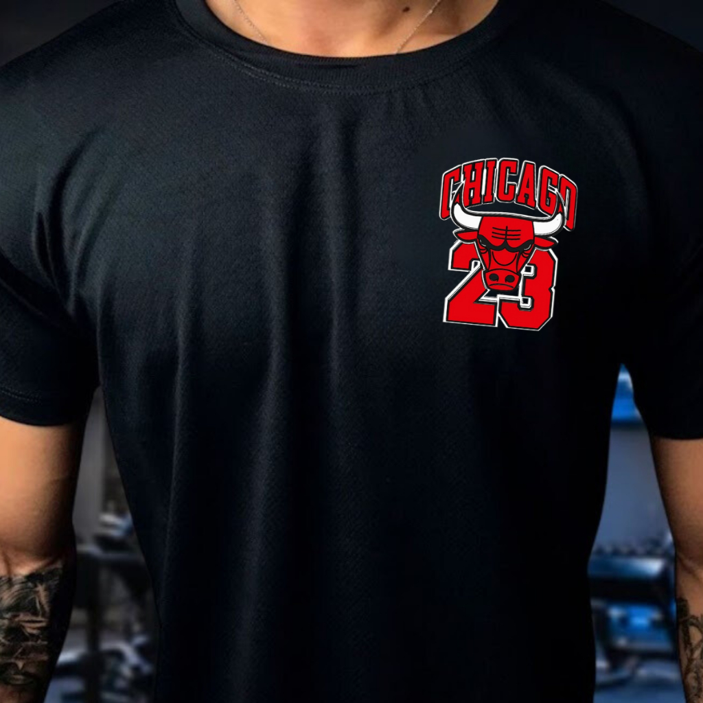 Camisa Dry Fit  Masculina - Modelo Chicago  Academia Corrida CrossFit Treinos Intensos