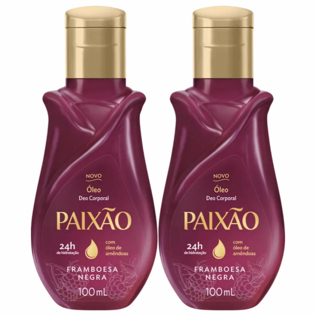 Kit 2 Óleo Deo Corporal de Amêndoas Paixão Framboesa Negra 100ml