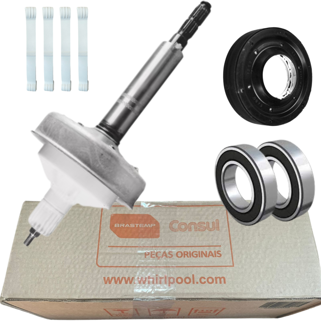 Mecanismo Cambio Original Kit Brastemp Ative 11kg Bwl11 Com Retentor Rolamentos e Tirantes Bwq24 Bwf