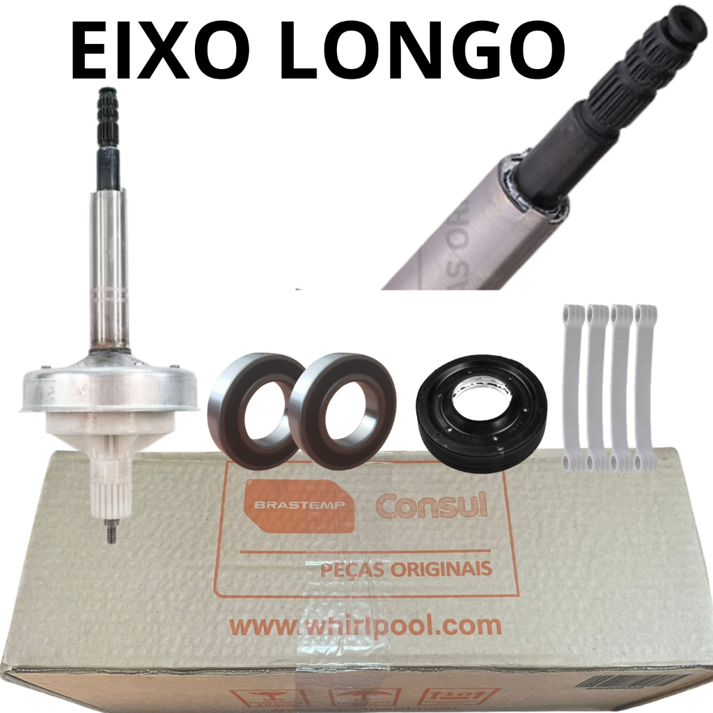 Conjunto Mecanismo Kit Câmbio Original Consul e Brastemp Bwg11 Ative 11kg eixo Longo Bwk11 Cwc10