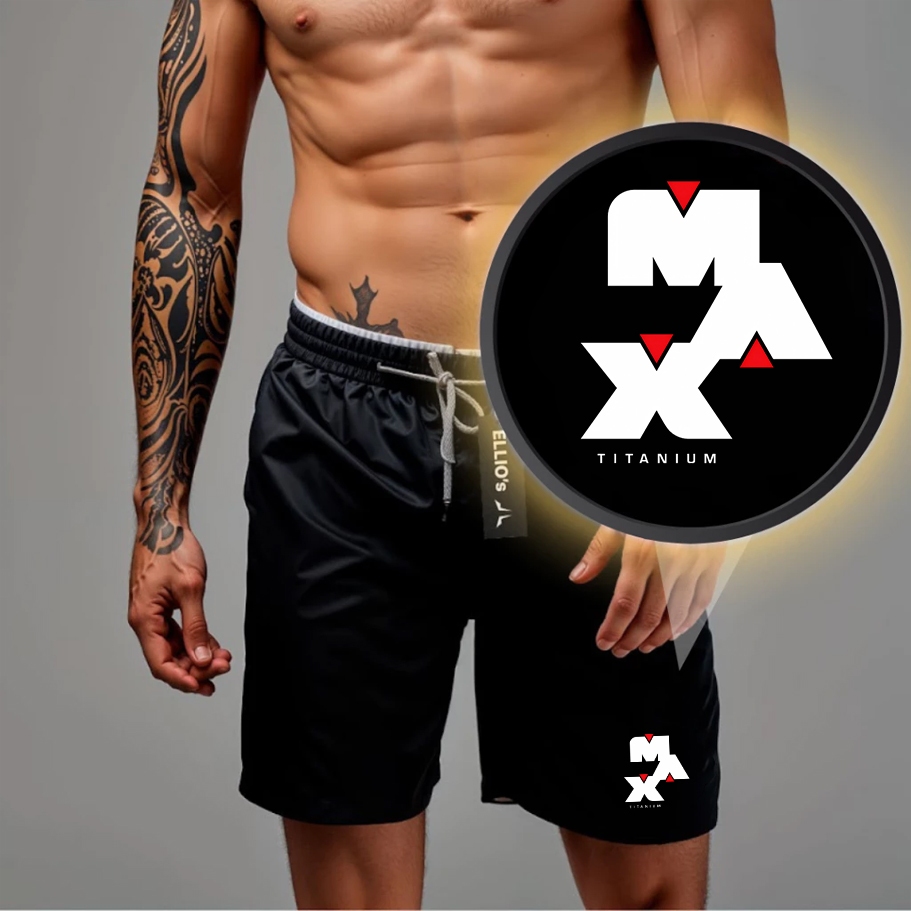 Bermuda Mauricinho Modelo Academia - MAX TITANIUM 02 Ideal para lazer praia e esportes Promoção