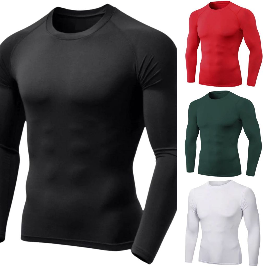 Camisa Térmica Segunda Pele Proteção UV 50+ Unissex Blusa Camiseta Manga Longa Malha Fria Academia