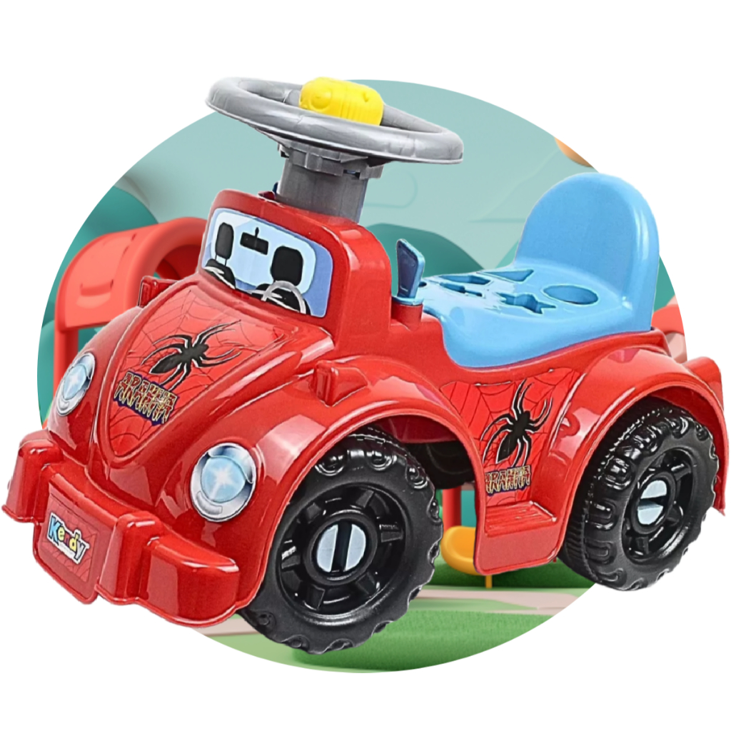 Andador Quadriciclo Grande Vermelho Aranha - Aprendizado e Diversão Vira Volante