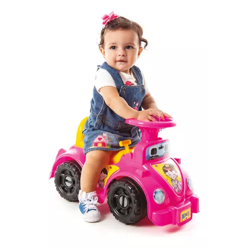 Quadriciclo Motoca Andador Grande para Meninas - C/ Buzinas Volante e peças Geometricas em Oferta na Shopee